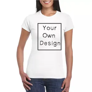 हेललोजिम 2023 नए कस्टम ग्राफिक डिजाइनर लोगो प्रिंटिंग 100% कपास खाली सफेद महिलाओं टी-शर्ट महिला टी-शर्ट