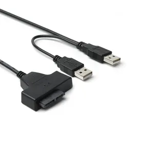 Lingable USB2.0 ince SATA dönüştürücü USB seri ATA 7 + 6 13pin konnektör adaptör kablosu için CD DVD Rom optik sürücü