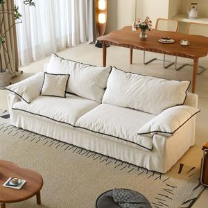 Sofá Moderno y Sencillo de Tela de Algodón y Lino, Sofá Suave Tipo Nube para el Hogar, Desmontable y Lavable, Sofá de Tres Plazas Personalizable - Product Image 2