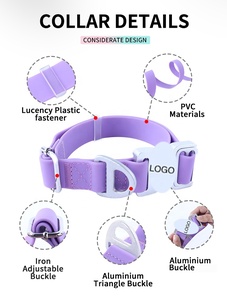 Mehrfarbiges PVC-Training Taktisches Hunde halsband und Blei-Set Schwere Schnalle Verstellbares Geschirr Luxus-Set Gummi-Haustier halsbänder Leinen - Product Image 2