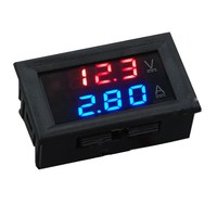 1A 10A 50A 100A Voltmeter Digital Ammeter Tampilan Ganda Detektor Tegangan Meteran Arus Panel Pengukur Amp Volt 0.28 "LED Merah Biru