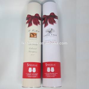 Tubo de lata de metal redondo alto de lujo personalizado para botella de vino embalaje caja de lata de alimentos - Product Image 3