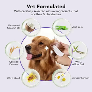 Logo kustom portabel pembersih telinga anjing kucing jari bebas alkohol lembut perawatan pembersih telinga hewan peliharaan tisu basah jari - Product Image 3