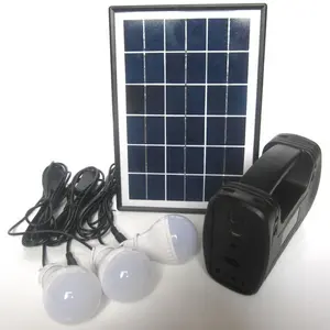 الطاقة الشمسية المنزل طقم الإضاءة في الهواء الطلق المحمولة الشمسية نظام إضاءة موفرة للطاقة 3 مصابيح ل تسليط