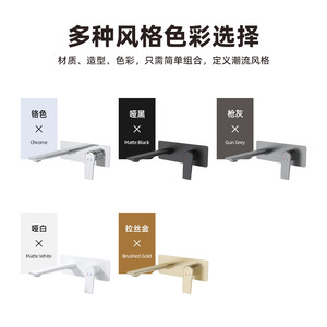 Wall Mount Basin Faucet Single Handle Ceramic Valve Core Copper For Washbasin - Product Image 5