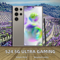 Ponsel Gaming Android 14 Berkualitas Tinggi S24 5G Octa Core 108MP 120Hz HD LCD Versi AS LTE Seluler Grosir Pabrik