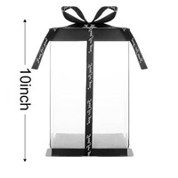 Boîte cadeau carrée transparente en PET/PVC de qualité alimentaire pour gâteaux et fleurs avec vernissage