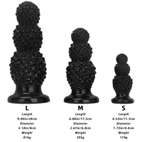 Ventouse à grande puissance avec inserts perlés, Plug anal extra-large fileté, Dilatateur anal en forme de pieuvre, Grand godemiché HMPVC392