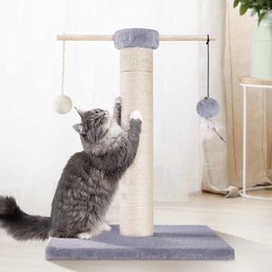 Kucing menggaruk tiang tali Sisal alami dan bola gantung pohon kucing memanjat bingkai mainan - Product Image 2