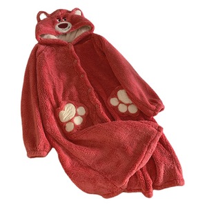 Bata de Baño Personalizada de Fábrica, Linda Bata de Baño Estampada para Adultos y Niños, <span class=keywords><strong>Pijama</strong></span> de Franela - Product Image 5