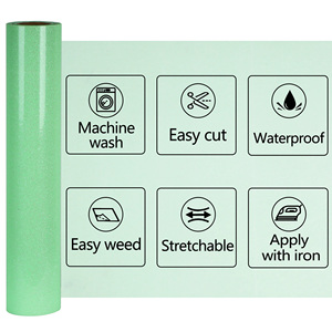 Vinilo Termoadhesivo HTV que Brilla en la Oscuridad <span class=keywords><strong>para</strong></span> Camisetas, Vinilo Termotransferible HTV con Purpurina al por Mayor por Metro - Product Image 3