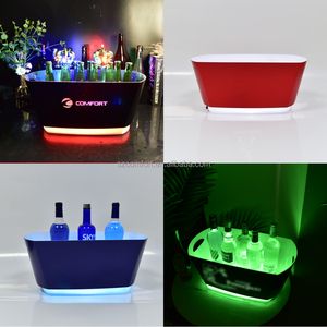 Grand seau à glace en acrylique de luxe de 16 L avec éclairage LED, grande capacité, logo personnalisé, refroidisseur de bouteilles pour discothèque, bar, salon, événements festifs - Product Image 5