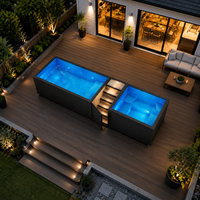 Piscine en conteneur maritime de 20 pieds ou 40 pieds, préfabriquée, modulaire, hors sol, en FRP (fibre de verre), pour villa, jardin, extérieur