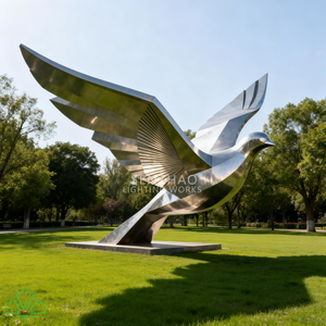 Escultura de Paloma de la Paz de Acero Inoxidable, Moderna y Abstracta, de Gran Tamaño, para Instalación de Arte Público en Exteriores, Parques, Plazas y Jardines, Marca Senzhao - Product Image 3