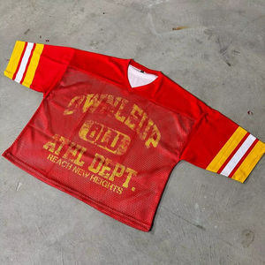 Camiseta de fútbol de Hip Hop de verano para hombre con estampado DTG personalizado, camisetas de poliéster transpirable con cuello en contraste, diseño de camiseta de fútbol <span class=keywords><strong>NFL</strong></span> - Product Image 1