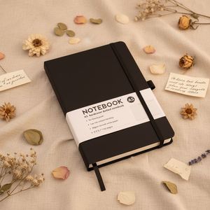 Pu <b>Leather</b> Agenda Planner Writing <b>Leather</b> Journal Spiral Notebook with Colorful <b>Bookmark</b> Ribbon - Product Image 1