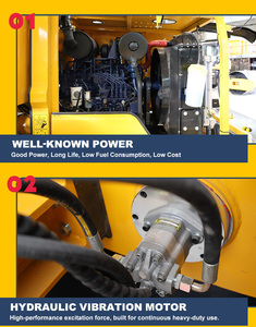 Satılık küçük inşaat için 10 Ton çift davul asfalt silindir hidrolik titreşimli Mini yol silindiri Vibro actor ktör - Product Image 5