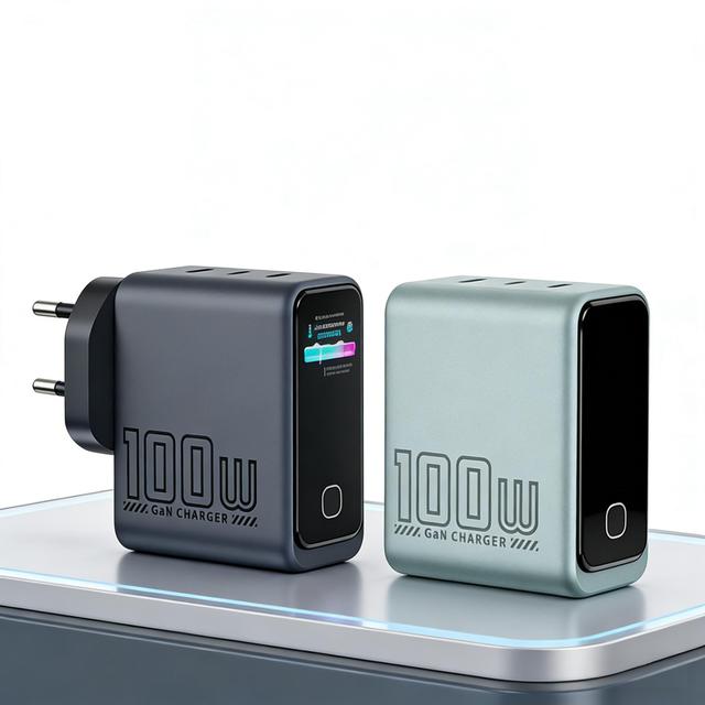 STW Pd Display Charger Uk 65W 100W Usb Type c Laptop Smartphone Gan Charger gan 100w multi port fast charger wholesale bulk
