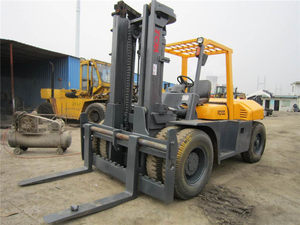 Used 10-Ton TCM FD100Z8 <b>Forklift</b> USA Original Diesel Engine Gearbox Pump High Efficiency 4WD Rough Terrain Solid Tire - Product Image 4