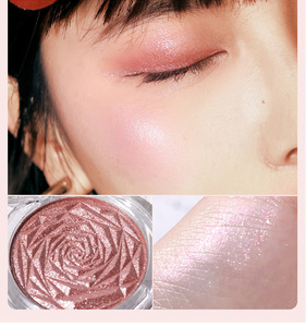 MLM Premium Rose Diamond Highlighter Powder <b>Shimmer</b> Glitter <b>Eyeshadow</b> Blush Palette Brightening Makeup Face Contour OEM Custom - Product Image 5