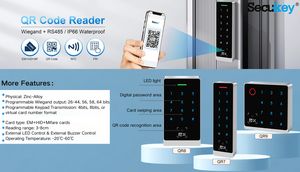 Escáner de código QR IP66 a prueba de agua 125Khz 13,56 Mhz Lector Rfid con Wiegand 26/34 RS485 Lector de tarjetas de control de acceso Lector de código QR - Product Image 2