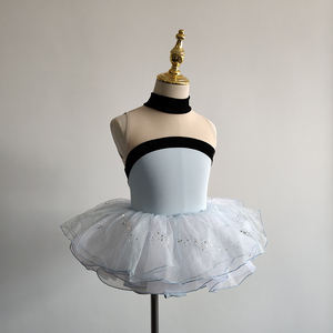 Tutús de Ballet para Niñas, Elegantes y a la Moda, con Cuello Alto, Malla, Logotipo Personalizado, Color Azul, con Faldas de <span class=keywords><strong>Organza</strong></span>, 2026 - Product Image 3