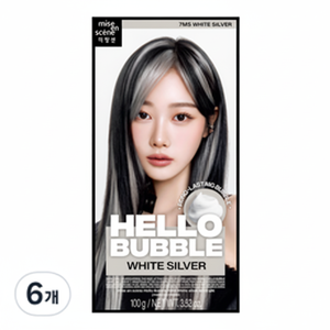 Remise Mise En Blanc Helo Bubble Hair Dye Blanc Argent Ensemble de 6 pièces pour usage domestique 500ml Liquide semi-permanent à base de plantes pour cheveux - Product Image 1