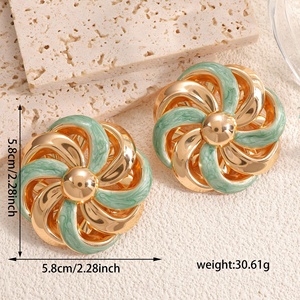 Pendientes de moda de alta gama Jingciren Boutique: nuevos pendientes huecos con diseño floral, estilo retro exagerado para mujer. - Product Image 4