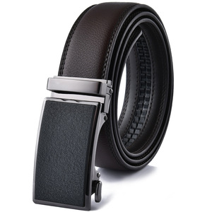 Ceinture en cuir de vachette véritable à deux couches pour homme, production personnalisée, avec boucle automatique en alliage, longueur sur mesure - Product Image 4
