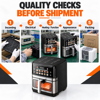 Penggorengan Udara Modern Stainless Steel 6L 1400W Lapisan Anti Lengket Timer 110-220V Penggunaan Komersial & Rumah Tangga Elemen Pemanas Ganda