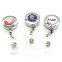 Porte-badge rétractable en métal robuste avec logo personnalisé, porte-badge yoyo en métal personnalisé pour infirmière