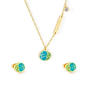 Ensemble de bijoux pour enfants en acier inoxydable plaqué or 18 carats, collier en or, type de bijoux en or, ensemble de bijoux pour enfants - Product Image 5