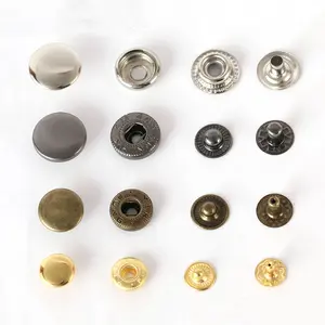 Factory Wholesale 4 Part Brass Metal Press Snap Buttons For Clothes Bags