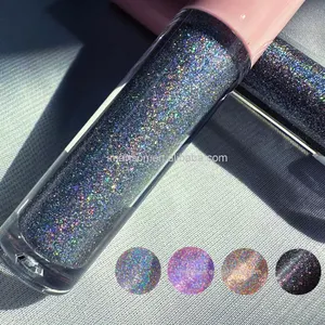 Brillo de labios de diamante OEM, maquillaje de brillo holográfico, brillo de labios