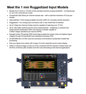 Oscilloscope numérique Keysight UXR0254B Infiniium série UXR, 25 GHz, 4 canaux, fréquence d'échantillonnage 128 GSa/s - Product Image 3