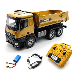 Offre Spéciale 1:14 échelle <span class=keywords><strong>Huina</strong></span> <span class=keywords><strong>1582</strong></span> RC inclinaison/camion à benne basculante 6 roues 10 canaux entièrement en métal radiocommande Construction télécommande - Product Image 1