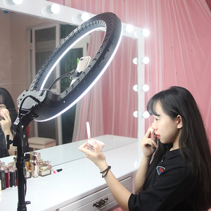 FOSOTO FT-54 Aro de Luz LED de Buena Calidad para Transmisión en Vivo en <span class=keywords><strong>YouTube</strong></span>, Iluminación de Fotografía, Aro de Luz de Belleza con Soporte para Trípode, Aro de Luz de 21 Pulgadas - Product Image 6