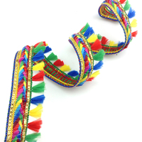 1 pouce rayure colorée frange garniture frange dentelle vêtements accessoires vêtement sac chapeau accessoires