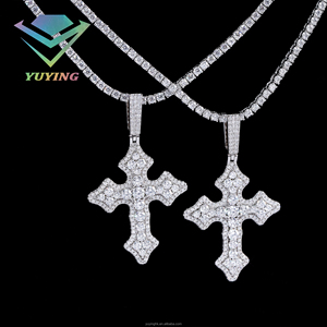 จี้เพชรโมอิสซาไนต์ทรงฮิปฮอปหลากสไตล์ สี D เกรด VVS พร้อมใบรับรอง GRA เงินแท้ 925 ผ่านการทดสอบเพชร ชุบทอง 18k มีสินค้าพร้อมส่ง - Product Image 1