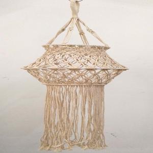 Linterna de macramé bohemio, forma de lámpara, pantalla decorativa de algodón hecha a mano, decoración Bohemia para el hogar - Product Image 4