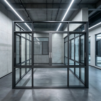 Fenêtre coulissante/battante en alliage d'aluminium Deioux à double vitrage, 3 rails, design moderne, avec moustiquaire pliante intégrée