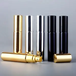 Hot selling classic electroplated gold black silver 10ml perfume bottle spray bottle glass spray for cosmetic