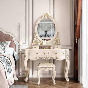 European French Style <strong>Princess</strong> Makeup <strong>Table</strong> Carved Design for Bedroom Garden <strong>Dressing</strong> Furniture - Product Image 1