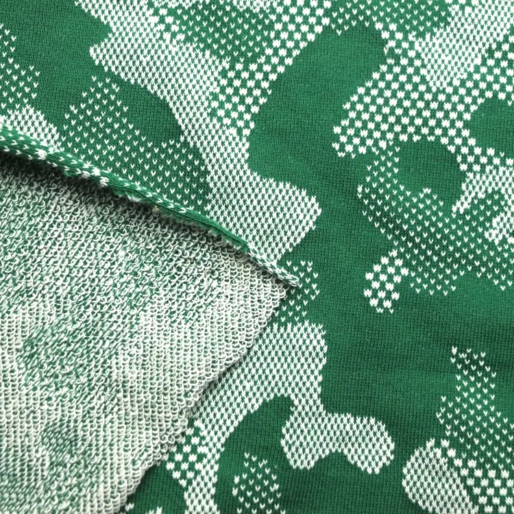 Jacquard tecido de camuflagem, blusa de tecido jacquard manchado francês para tecido de capuz