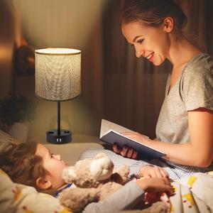 Nordic Style Modern Eco-Friendly Metal Paper Shade LED Desk <b>Lamp</b> with <b>USB</b> for Living Room Decoration - Product Image 3