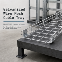 BS01 Kabel Tray Kawat Baja Galvanis Panjang 2m Sesuai Standar EN 61537 2007 untuk Sistem Manajemen Kabel Pusat Data