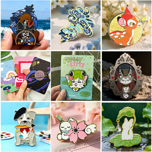 เข็มกลัดเคลือบลายการ์ตูนสาวน่ารัก 3 มิติ ทำจากโลหะผสมสังกะสี พร้อมการ์ดข้อความ สำหรับร้านขายของขวัญ - Product Image 5