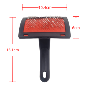 Impugnatura in plastica piegata antiscivolo Pet Dog Cat animale cucciolo barboncino rimozione toelettatura spargimento perni in acciaio <span class=keywords><strong>spazzola</strong></span> <span class=keywords><strong>per</strong></span> chiodare - Product Image 2