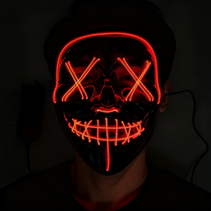 Máscara LED de Halloween Personalizada con Forma de <span class=keywords><strong>V</strong></span>, de Terror, con Rostro de Fantasma, para Baile, con Luz Fría Negra, para Fiestas y Accesorios Divertidos - Product Image 2
