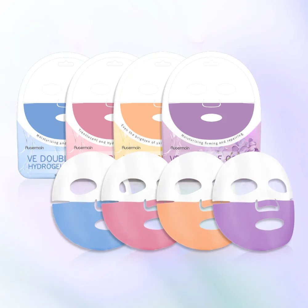 Masque facial au collagène glacé bicolore coréen Soins de la peau Beauté Masque hydrogel hydratant Feuilles